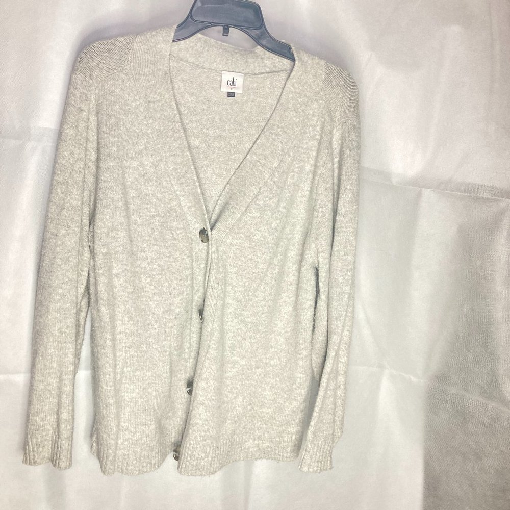 CABI Light Grey Cardigan Size S With Buttons Great Condition